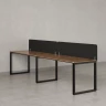Бенч-система в 1 ряд, 2 рабочих места 2 тканевых экранов 3200x800x750 RM168-3-32x8 Дуб Юстус/Черный