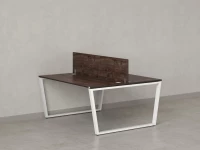 Бенч-система, 2 рабочих места, с одним экраном ЛДСП 1400x1200x750 RM172-2-14x12 Дуб Апрельский шоколад/Белый