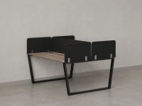 Бенч-система, 2 рабочих места, 5 тканевых экранов 1200x1400x750 RM172-3-12x14 Дуб Маувелла/Черный