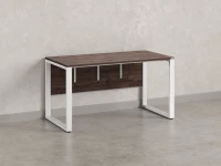 Стол прямой на О-образных опорах, экран ЛДСП 1400x700x750 RM006-14x7 Дуб Апрельский шоколад/Белый