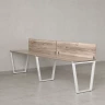 Бенч-система в 1 ряд, 2 рабочих места 2 ЛДСП экранов 2400x600x750 RM174-4-24x6 Дуб Маувелла/Белый