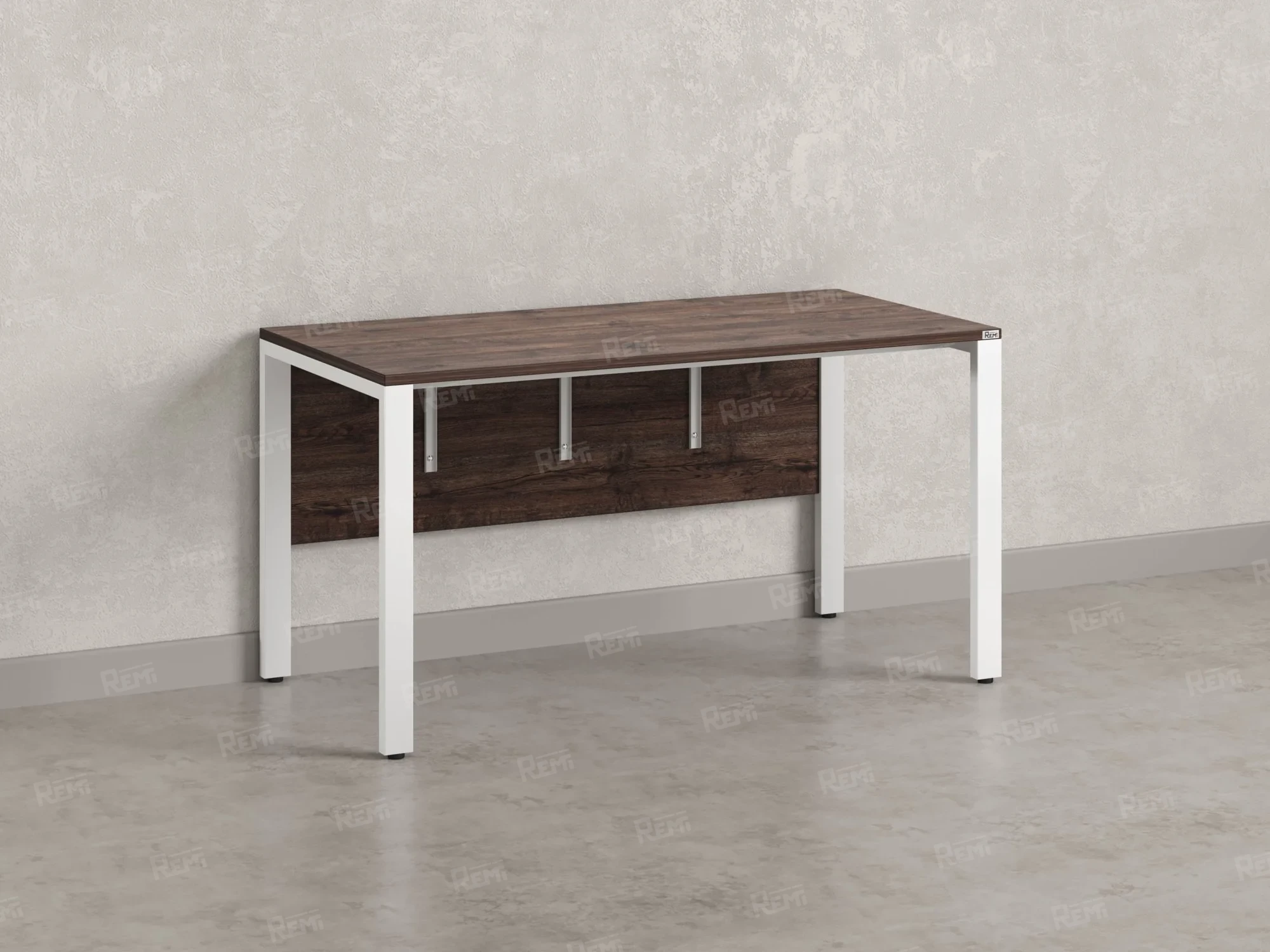Стол прямой на П-образных опорах, экран ЛДСП 1200x800x750 RM005-12x8 Дуб Апрельский шоколад/Белый