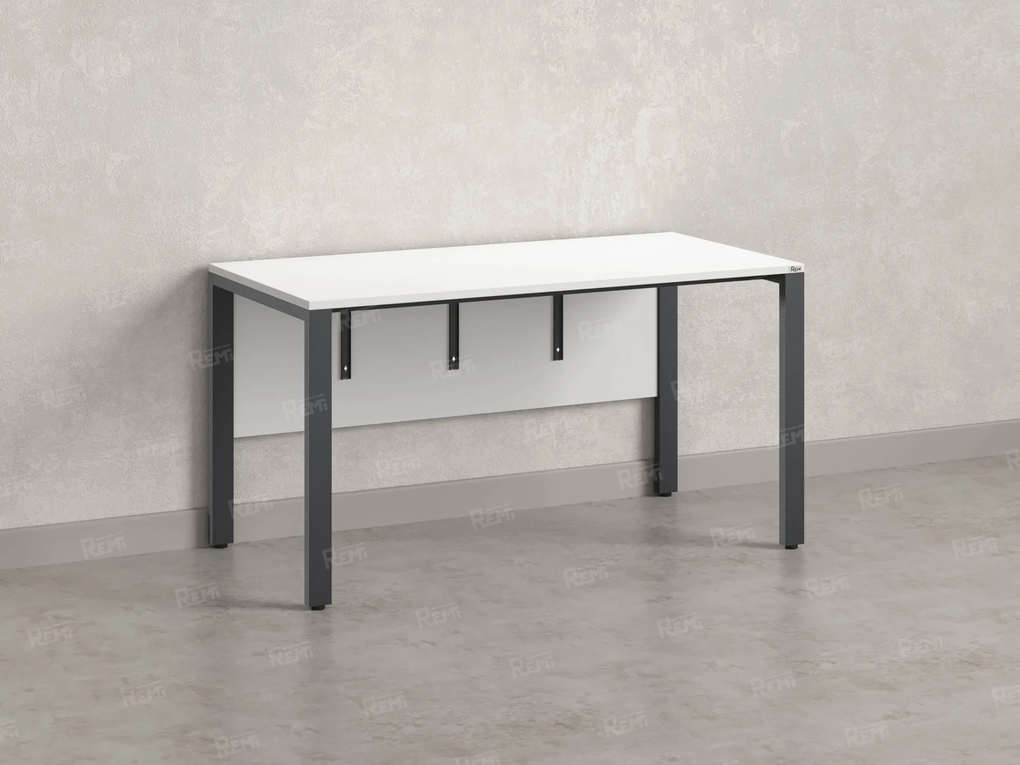 Стол прямой на П-образных опорах, экран ЛДСП 1800x600x750 RM005-18x6 Белый/Серый