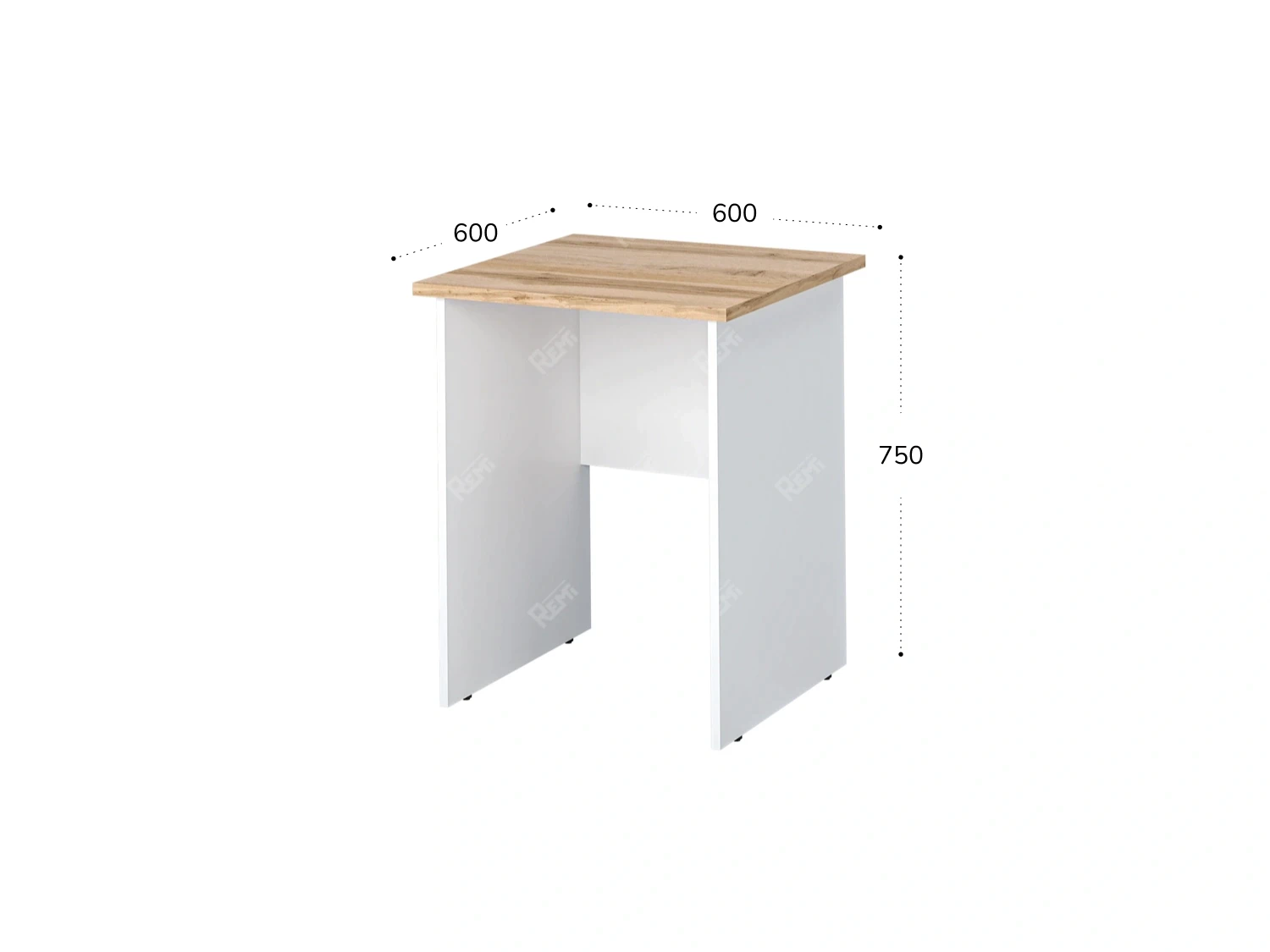 Стол квадратный 600x600x750 RTD015 Вотан/Белый. Серия Тандем / Tandem. Серия Тандем / Tandem