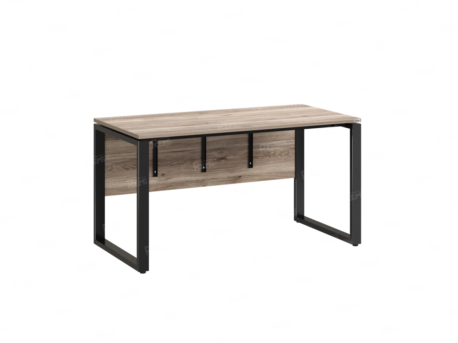 Стол прямой, О-опоры, экран ЛДСП,парящая стол-ца 2000x700x750 RM008-20x7 Дуб Маувелла/Черный