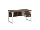Стол прямой, подвесная тумба, ЛДСП экран, О-опора 1600x800x750 RM033-16x8 Дуб Апрельский шоколад/Белый