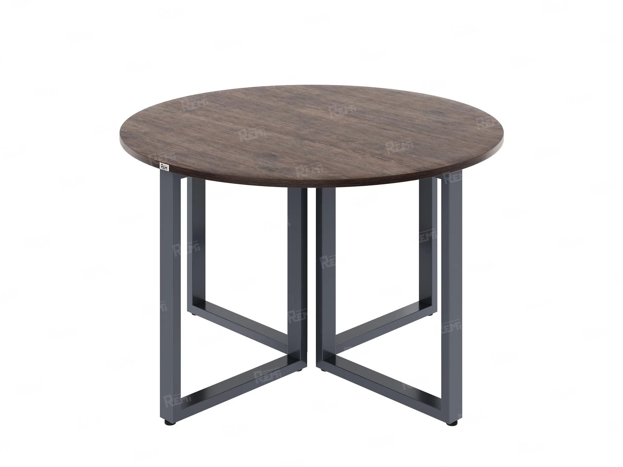 Круглый стол на О-образных опорах 1300x1300x750 RM187-13x13 Дуб Апрельский шоколад/Серый