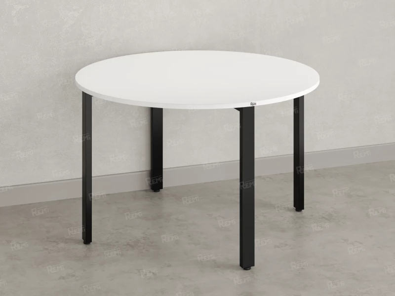 Круглый стол на П-образных опорах 1200x1200x750 RM186-12x12 Белый/Черный