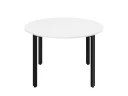 Круглый стол на П-образных опорах 1200x1200x750 RM186-12x12 Белый/Черный