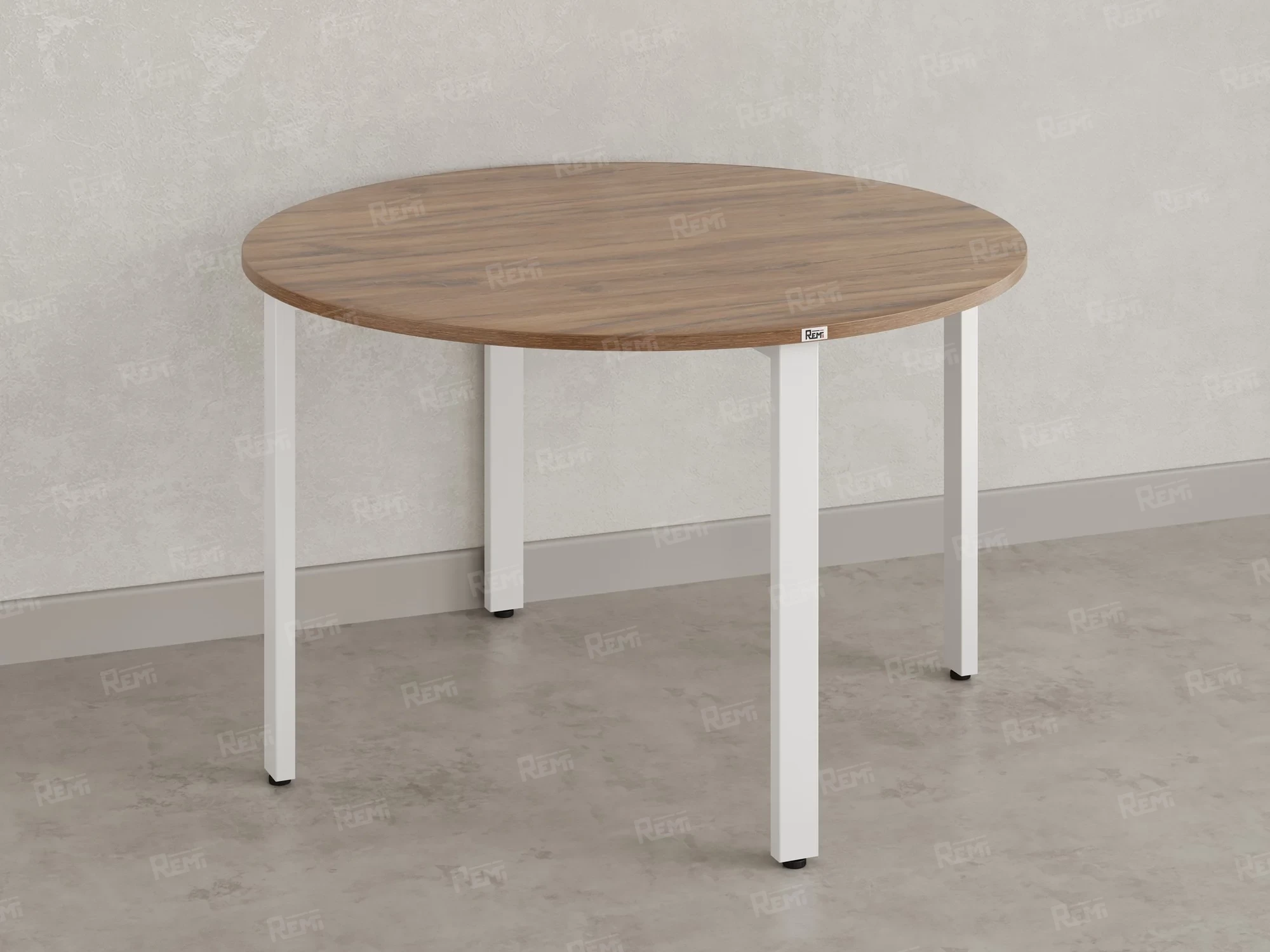 Круглый стол на П-образных опорах 1800x1800x750 RM186-18x18 Дуб Юстус/Белый