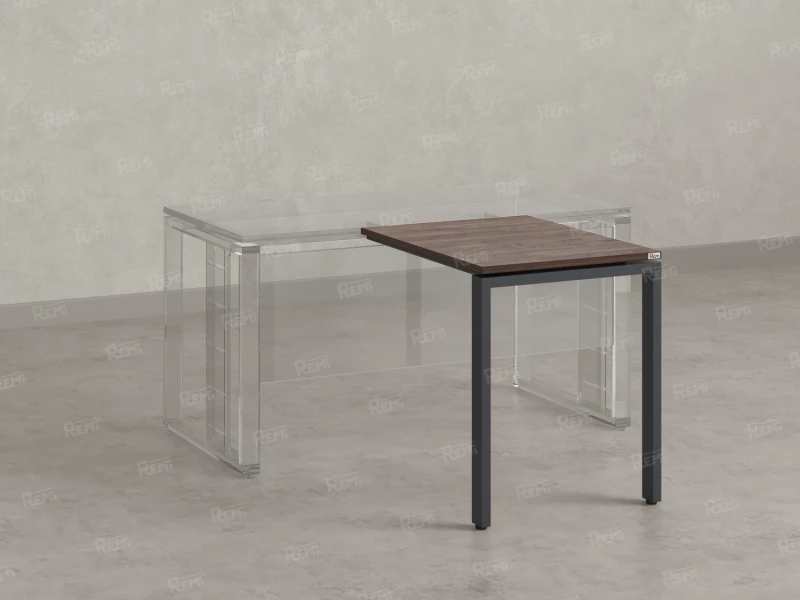 Брифинг прямой, с парящей столешнецей, на П-образном каркасе 1700x600x750 RM070-17x6 Дуб Апрельский шоколад/Серый