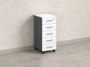 Тумба мобильная, 5 ящиков 400x500x960 RM122-40x50 Белый/Серый
