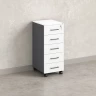 Тумба мобильная, 5 ящиков 400x500x960 RM122-40x50 Белый/Серый