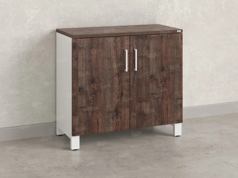 Шкаф низкий распашной, 2 уровня 900x420x850 RM147-90x42 Дуб Апрельский шоколад/Белый