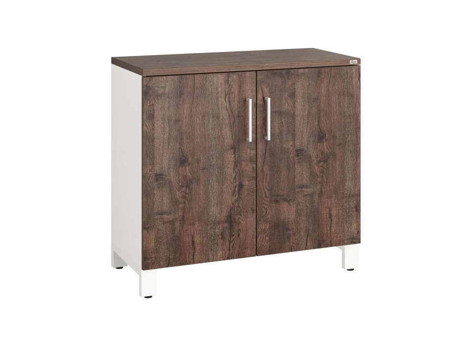 Шкаф низкий распашной, 2 уровня 900x420x850 RM147-90x42 Дуб Апрельский шоколад/Белый