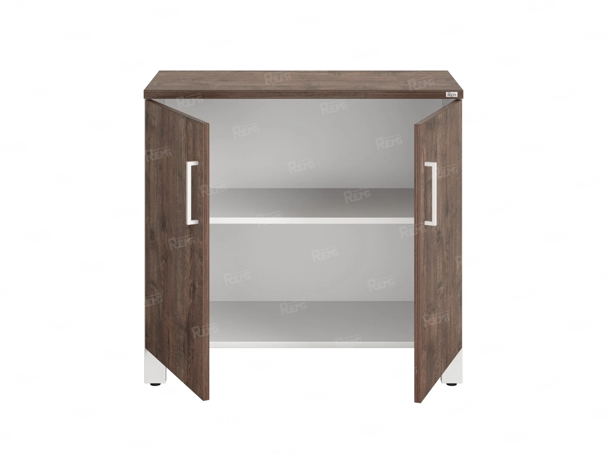 Шкаф низкий распашной, 2 уровня 900x420x850 RM147-90x42 Дуб Апрельский шоколад/Белый