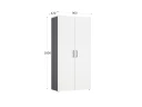 Шкаф распашной, регулируемые опоры, 5 уровней 900x420x1800 RM153-90x41 Белый/Серый