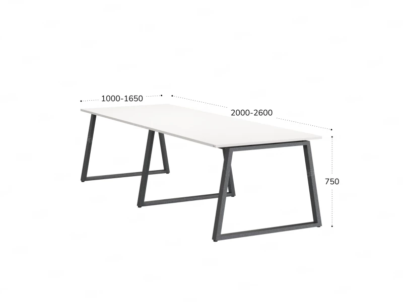 Cтол для переговоров, на A-обазном каркасе 2200x1200x750 RM083-220x120 Белый/Серый