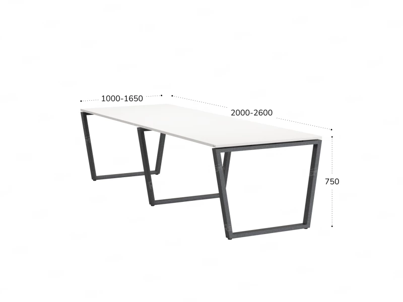 Cтол для переговоров, на V-обазном каркасе 2500x1600x750 RM082-250x160 Белый/Серый