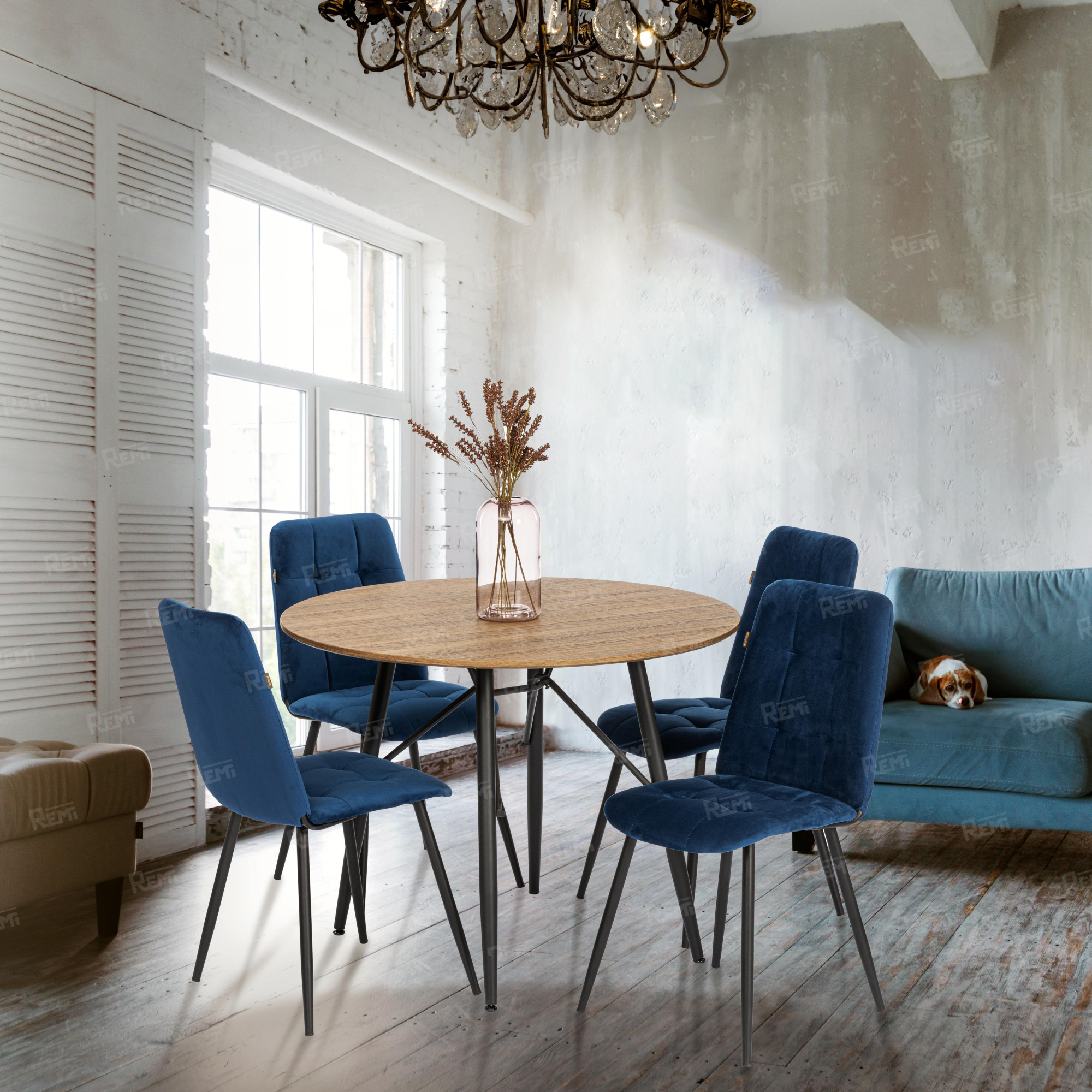 Стул обеденный Asti Синий/Синий, Велюр (арт. 24296)