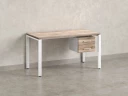 Стол прямой с подвесной тумбой 2 ящика, П-опора 1800x700x750 RM039-18x7 Дуб Маувелла/Белый