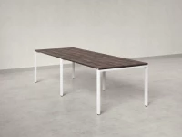 Cтол для переговоров, на П-образном каркасе 2300x1250x750 RM080-230x125 Дуб Апрельский шоколад/Белый