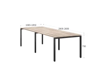 Cтол для переговоров, на П-образном каркасе 2500x1200x750 RM080-250x120 Дуб Маувелла/Черный