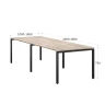 Cтол для переговоров, на П-образном каркасе 2500x1200x750 RM080-250x120 Дуб Маувелла/Черный