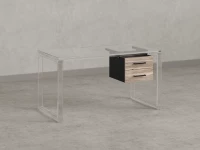 Тумба подвесная, два ящика 400x452x300 RM201-16х8 Дуб Маувелла/Черный