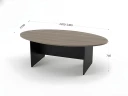 BRL RB007-240х120 Конференц-стол овальный 2400х1200х740 Дрифтвуд/Черный