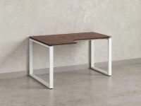 Стол угловой, О-опора, левый 1600x800/1000x750, RM055-16x8-10 Дуб Апрельский шоколад/Белый