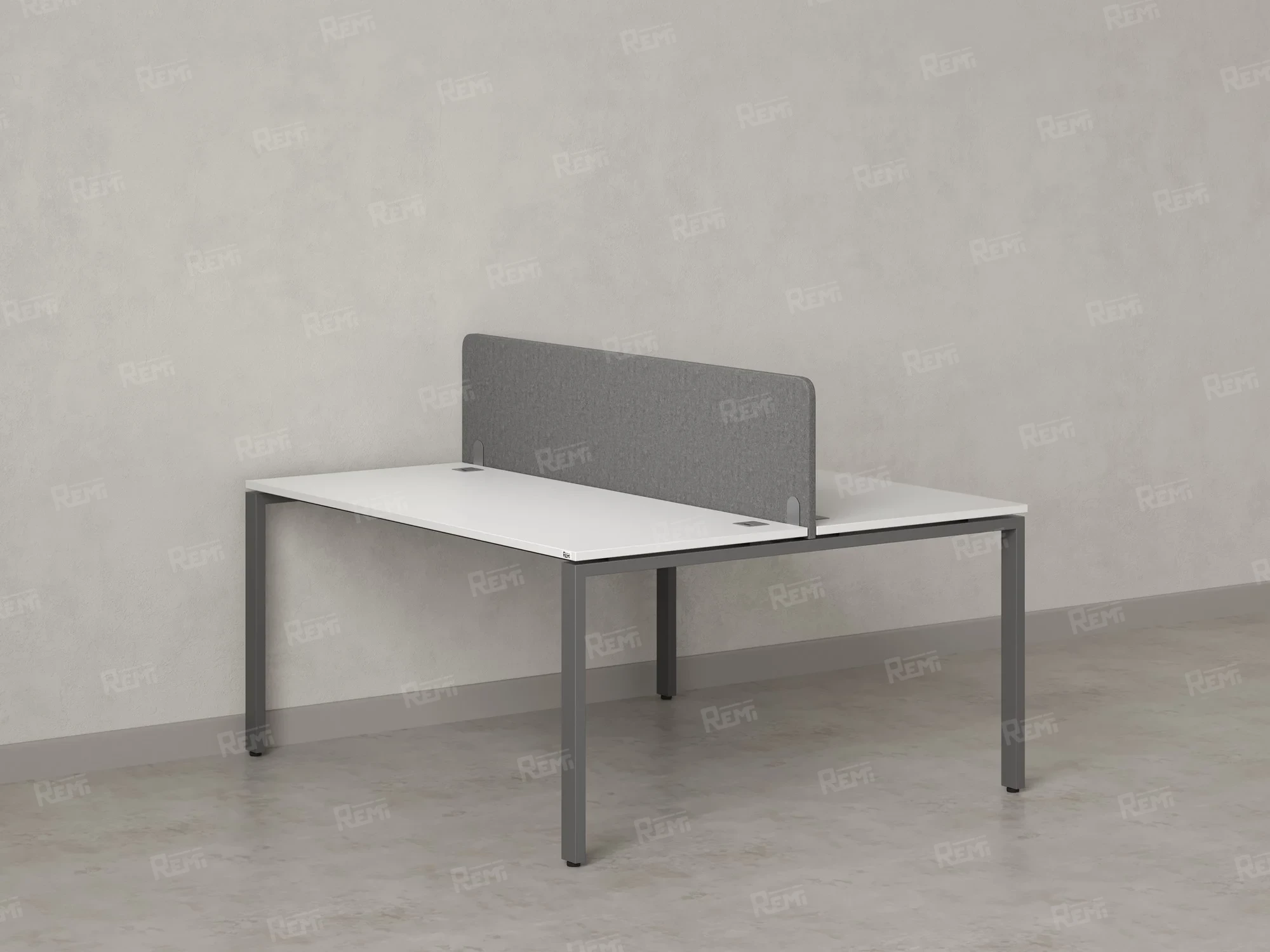 Бенч-система, 2 рабочих места, с одним тканевым экраном 1800x1400x750 RM165-1-18x14 Белый/Серый