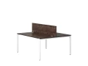 Бенч-система, 2 рабочих места, с одним экраном ЛДСП 1600x1600x750 RM165-2-16x16 Дуб Апрельский шоколад/Белый