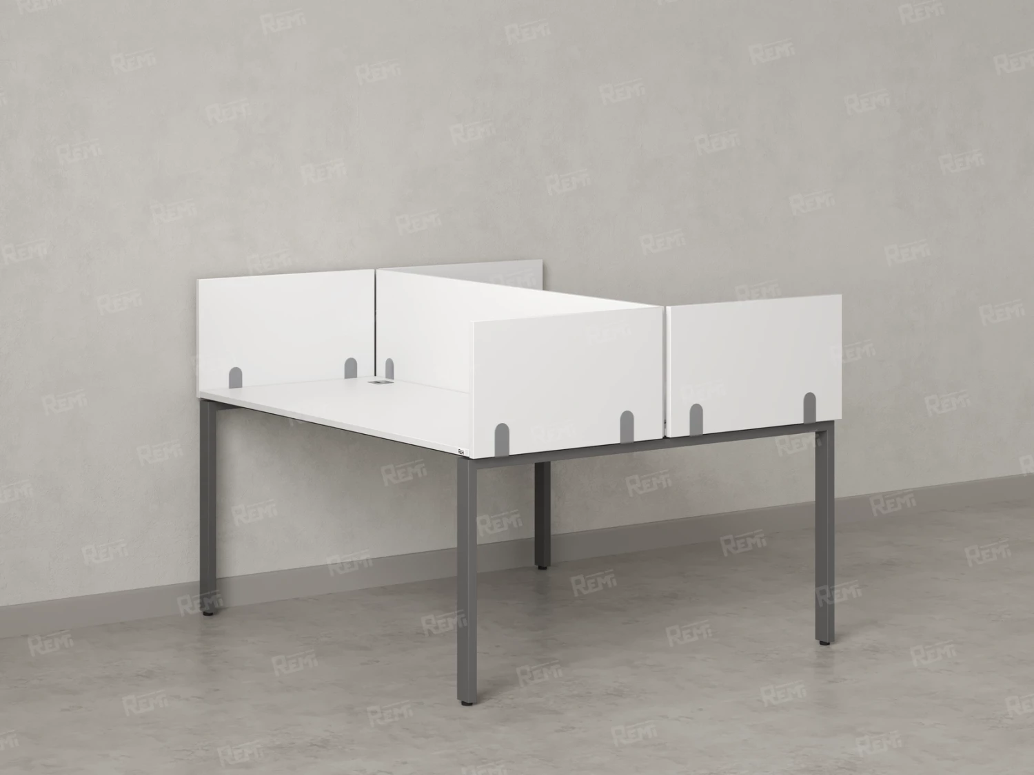 Бенч-система, 2 рабочих места, 5 ЛДСП экранов 1200x1200x750 RM165-4-12x12 Белый/Серый