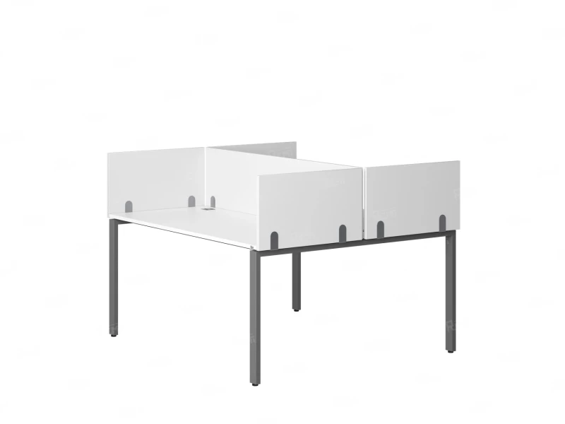 Бенч-система, 2 рабочих места, 5 ЛДСП экранов 1200x1200x750 RM165-4-12x12 Белый/Серый