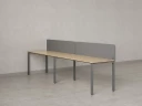 Бенч-система в 1 ряд, 2 рабочих места 2 тканевых экранов 2400x800x750 RM167-3-24x8 Вяз Швейцарский светлый/Серый
