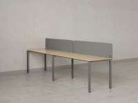 Бенч-система в 1 ряд, 2 рабочих места 2 тканевых экранов 2400x800x750 RM167-3-24x8 Вяз Швейцарский светлый/Серый