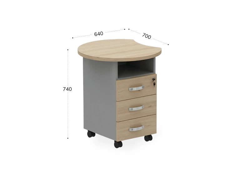 BRL RB087-64х70L Тумба приставная левая 640х700х740 Акация/Серый вулканический