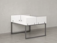 Бенч-система, 2 рабочих места, 5 ЛДСП экранов 1200x1200x750 RM169-4-12x12 Белый/Серый