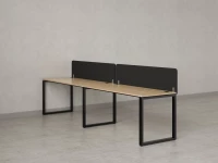Бенч-система в 1 ряд, 2 рабочих места 2 тканевых экранов 2400x800x750 RM168-3-24x8 Вяз Швейцарский светлый/Черный