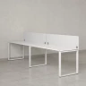 Бенч-система в 1 ряд, 2 рабочих места 2 тканевых экранов 3600x600x750 RM168-3-36x6 Белый/Белый