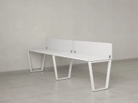 Бенч-система в 1 ряд, 2 рабочих места 2 тканевых экранов 3600x600x750 RM174-3-36x6 Белый/Белый