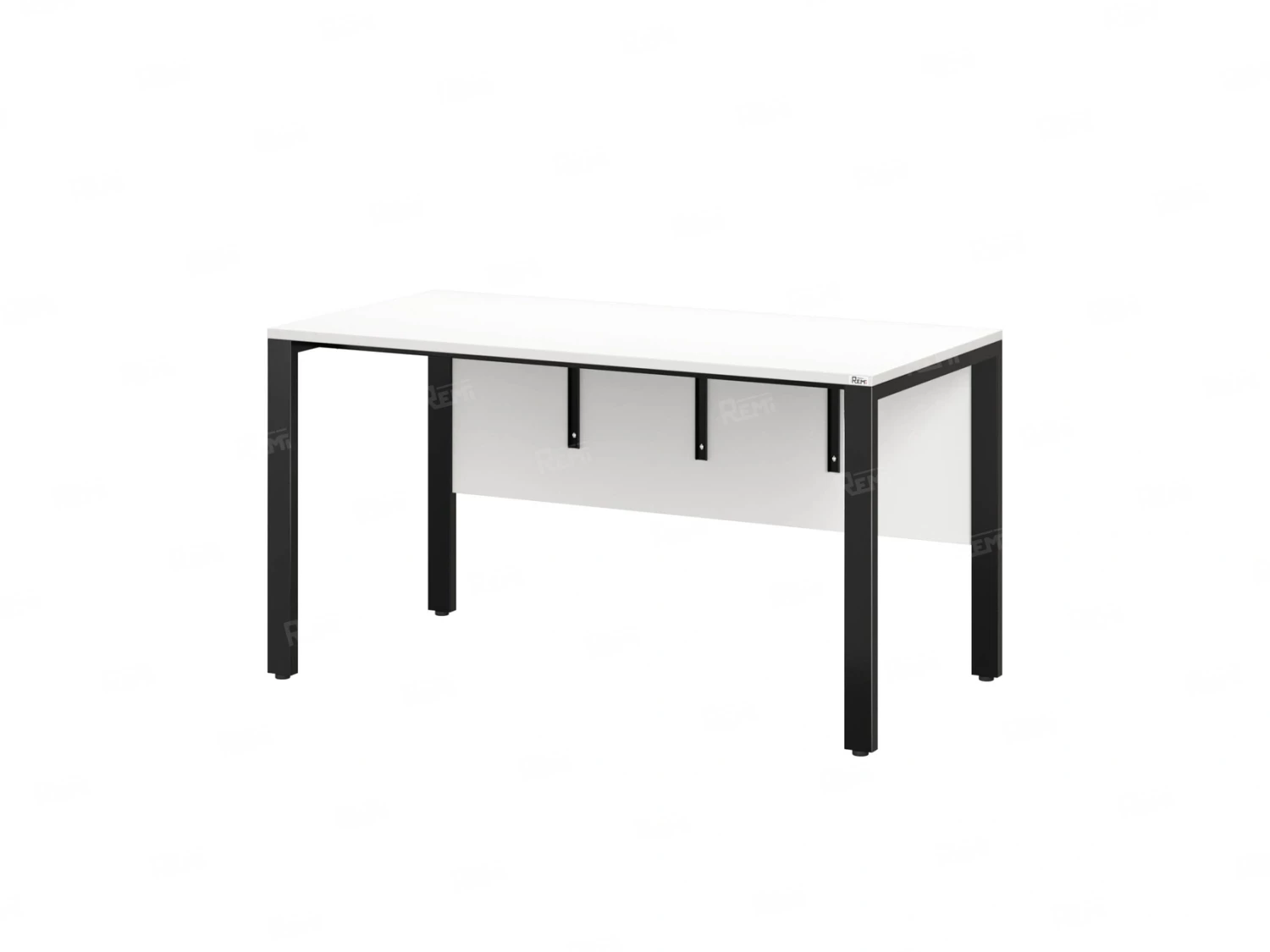 Стол прямой на П-образных опорах, экран ЛДСП 1800x600x750 RM005-18x6 Белый/Черный