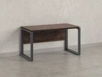 Стол прямой, О-опоры, экран ЛДСП,парящая стол-ца 1200x600x750 RM008-12x6 Дуб Апрельский шоколад/Серый