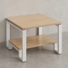 Журнальный стол с полкой 700x700x550 RM181-7x7 Вяз Швейцарский светлый/Белый