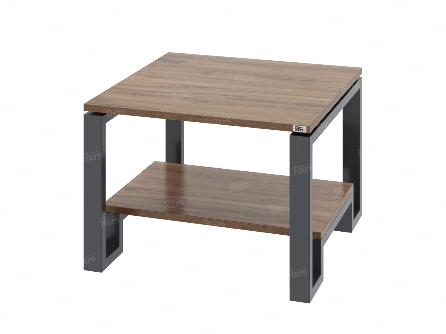 Журнальный стол с полкой 800x600x550 RM181-8x6 Дуб Юстус/Серый