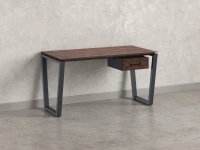 Стол прямой с подвесной тумбой, U-опора 2000x600x750 RM034-20x6 Дуб Апрельский шоколад/Серый