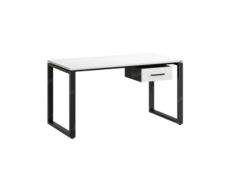 Стол прямой с подвесной тумбой, О-опора 2000x700x750 RM036-20x7 Белый/Черный