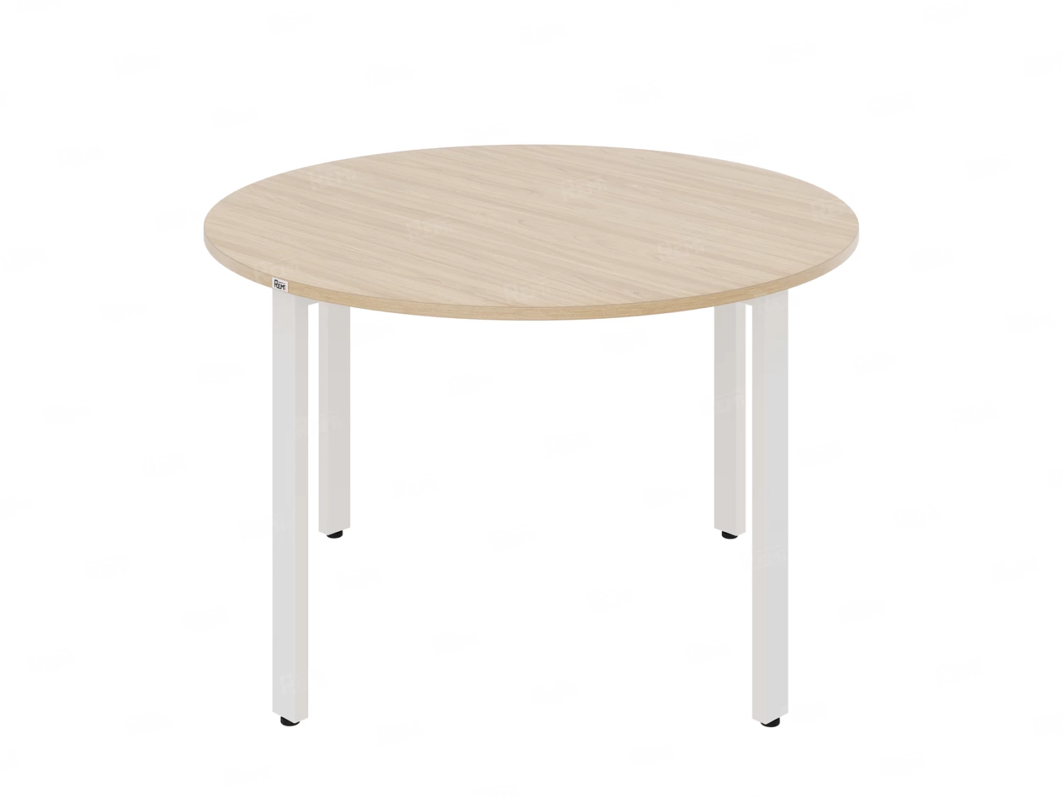 Круглый стол на П-образных опорах 1200x1200x750 RM186-12x12 Вяз Швейцарский светлый/Белый