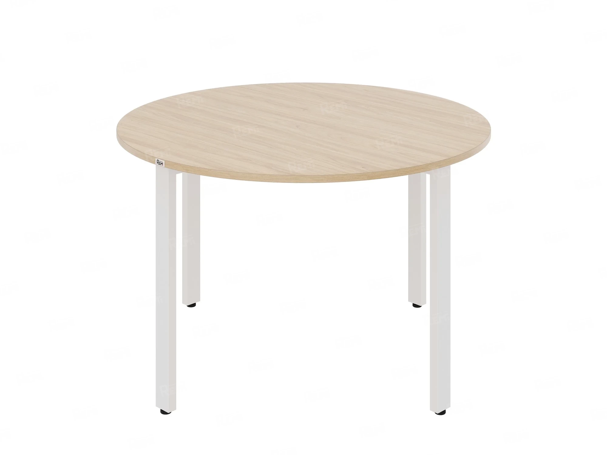 Круглый стол на П-образных опорах 1200x1200x750 RM186-12x12 Вяз Швейцарский светлый/Белый